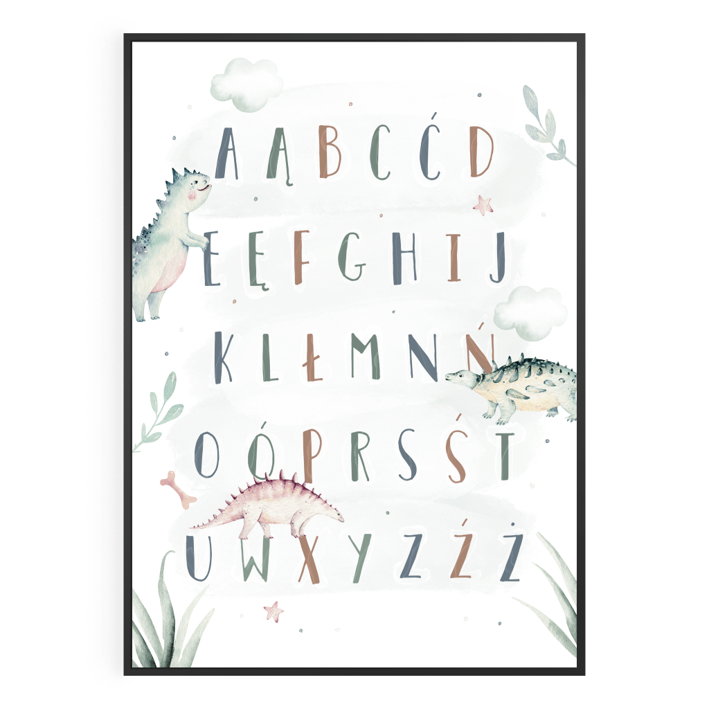 Plakat Alfabet - Kolekcja Świat Dinozaurów