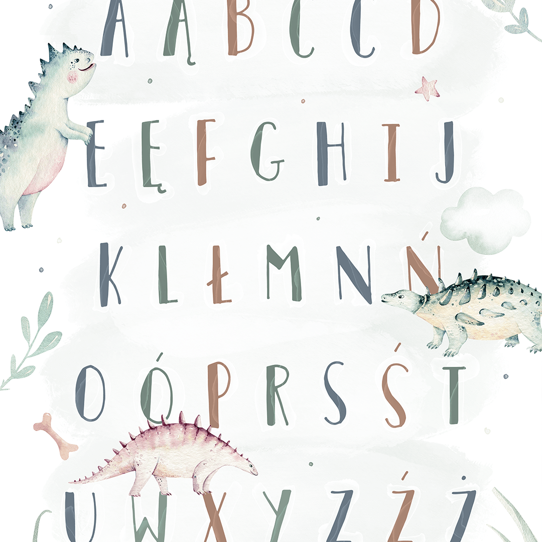 Plakat Alfabet - Kolekcja Świat Dinozaurów