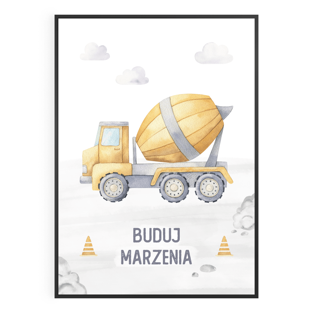 Plakat Betoniarka - Kolekcja Maszyny Budowlane